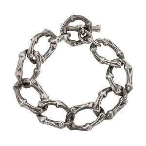 Pre Owned Tiffany & Co. Silver Bamboo Link Toggle Bracelet