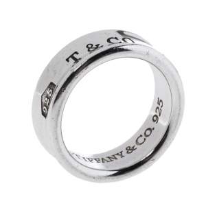 Pre Owned Tiffany & Co. 1837 Silver Band Ring Size 54