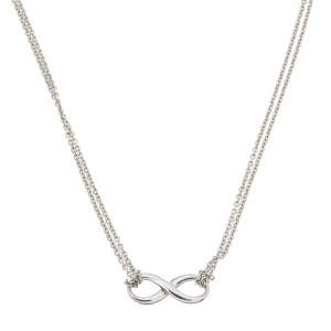 Pre Owned Tiffany & Co. Infinity Silver Double Strand Pendant Necklace 