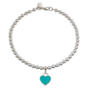 Pre Owned Tiffany & Co. Return to Tiffany Enamel Silver Bead Bracelet   