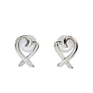 Pre Owned Tiffany & Co. Paloma Picasso Sterling Silver Loving Heart Earrings