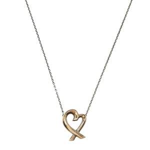 Pre Owned Tiffany & Co. Sterling Silver Paloma Picasso Loving Heart Pendant Necklace