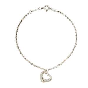 Pre Owned Tiffany & Co. Elsa Peretti Open Heart Sterling Silver Bracelet