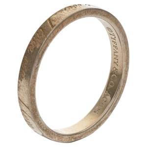 Pre Owned Tiffany & Co. Sterling Silver I Love You Band Ring Size EU 54