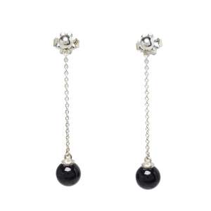 Pre Owned Tiffany & Co. Sterling Silver Black Onyx Drop Earrings