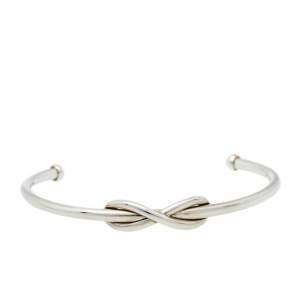 Pre Owned Tiffany & Co. Infinity Sterling Silver Open Cuff Bracelet 
