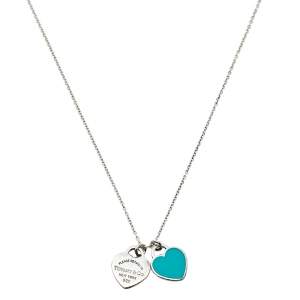 Pre Owned Tiffany & Co. Return To Tiffany Double Heart Tag Pendant Necklace