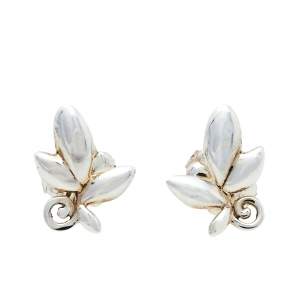 Pre Owned Tiffany & Co. Paloma Picasso® Olive Leaf Silver Stud Earrings