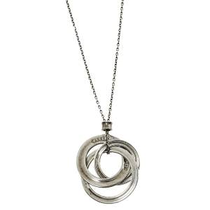 Pre Owned Tiffany & Co. Sterling Silver 1837 Interlocking Circles Pendant Necklace
