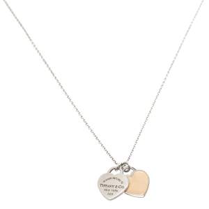 Pre Owned Tiffany & Co. Return To Tiffany Double Heart Tag Pendant Necklace