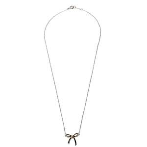 Pre Owned Tiffany & Co. Sterling Silver Bow Pendant Necklace
