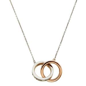 Pre Owned Tiffany & Co. Tiffany 1837 Interlocking Circles Sterling Silver and Rubedo Pendant Necklace