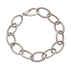 Pre Owned Tiffany & Co. Oval Twist Sterling Silver Link Bracelet