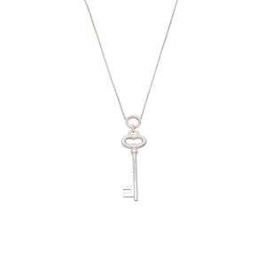 Tiffany & Co. Oval Key Sterling Silver Pendant Necklace