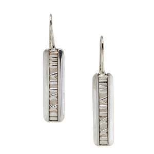 Pre Owned Tiffany & Co. Sterling Silver Atlas Bar Drop Earrings