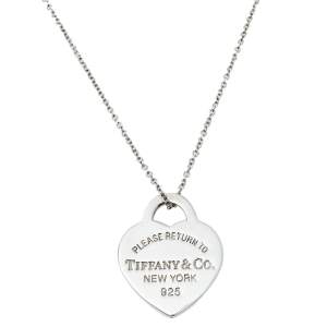 Pre Owned Tiffany & Co. Return To Tiffany Heart Tag Sterling Silver Pendant Necklace