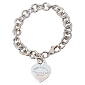 Pre Owned Tiffany & Co. Return to Tiffany Heart Tag Charm Bracelet 