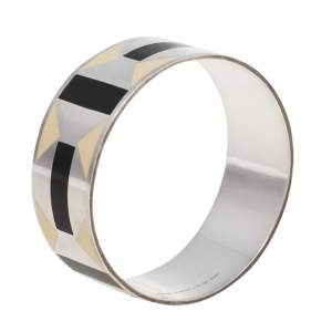 Pre Owned Tiffany & Co. Sterling Silver Paloma Picasso Zellige Enamel Bangle Bracelet