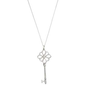 Pre Owned Tiffany & Co. Sterling Silver Knot Key Pendant Necklace