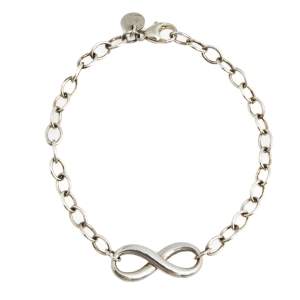Pre Owned Tiffany & Co. Infinity Silver Chain Link Bracelet