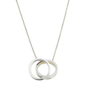 Pre Owned Tiffany & Co. 1837 Sterling Silver Interlocking Circles Pendant Necklace