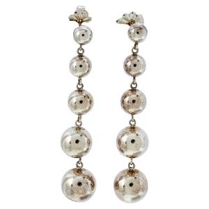Pre Owned Tiffany & Co. Sterling Silver Graduated Bead Drop Earrings