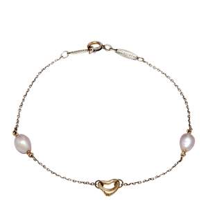 Pre Owned Tiffany & Co. Elsa Peretti Pearls by the Yard Open Heart Bracelet 