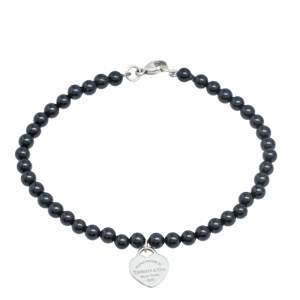 Pre Owned Tiffany & Co. Return to Tiffany & Co. Onyx and Silver Bracelet 