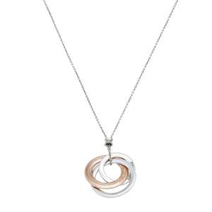 Pre Owned Tiffany &  Co. Tiffany 1837 Rubedo and Silver Interlocking Circles Pendant Necklace