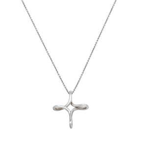 Pre Owned Tiffany & Co. Elsa Peretti Cross Silver Pendant Necklace