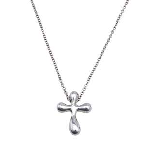 Pre Owned Tiffany & Co. Elsa Peretti Cross Silver Pendant Necklace.