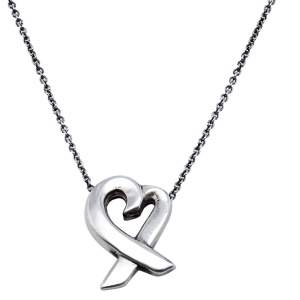 Pre Owned Tiffany & Co. Palamo Picasso Heart Pendant Silver Chain Necklace