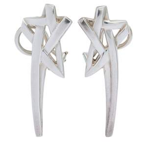 Pre Owned Tiffany & Co. Paloma Picasso Shooting Star Sterling Silver Earrings