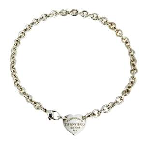 Pre Owned Tiffany & Co. Return to Tiffany & Co. Sterling Silver Heart Tag Necklace