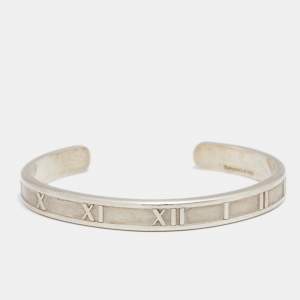 Pre Owned Tiffany & Co. Vintage Atlas Silver 925 Open Cuff Bracelet