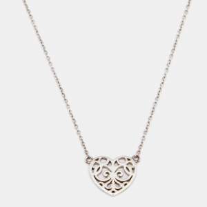 Pre Owned Tiffany & Co. Enchant Mini Heart Silver Pendant Necklace