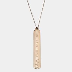Pre Owned Tiffany & Co. Tiffany 1837 Rubedo Bar Gold Tone Metal and Sterling Silver Chain Pendant Necklace