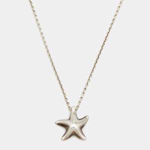 Pre Owned Tiffany & Co. Elsa Peretti Starfish Sterling Silver Pendant Necklace