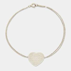 Pre Owned Tiffany & Co. Return to Tiffany Heart Tag Sterling Silver Bracelet