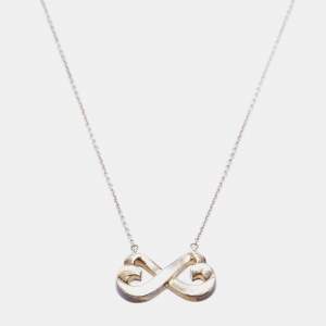 Tiffany & Co. X Paloma Picasso Silver Double Heart Infinity Pendant Necklace