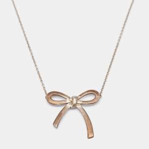 Tiffany & Co. Sterling Silver Bow Pendant Necklace