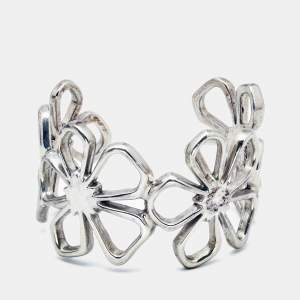 Tiffany & Co. Floral Sterling Silver Open Cuff Bracelet