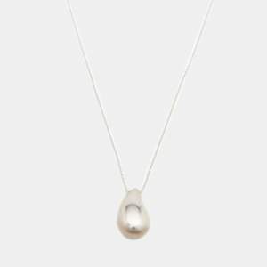 Tiffany & Co. Elsa Peretti Tear Drop Pendant Silver Chain Necklace