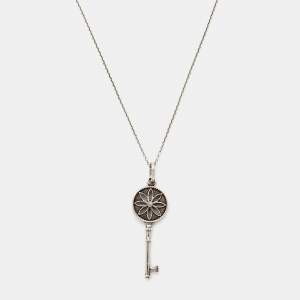 Tiffany & Co. Tiffany Key Diamond Sterling Silver Pendant Necklace