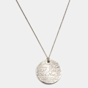 Tiffany & Co. Notes Sterling SIlver Pendant Necklace