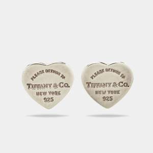 Tiffany & Co. Return To Tiffany Mini Heart Tag Silver Stud Earrings