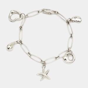 Tiffany & Co. Elsa Peretti Multi-Charm Sterling Silver Link Bracelet