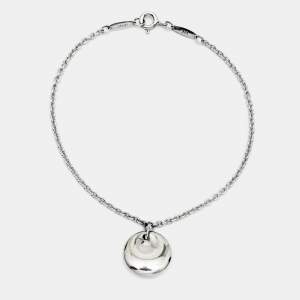 Pre Owned Tiffany & Co. Elsa Peretti Round Disc Charm Sterling Silver Bracelet