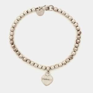 Tiffany & Co. Return To Tiffany Heart Tag Sterling Silver Beaded Bracelet