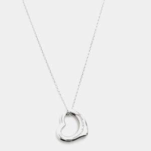 Tiffany & Co. Elsa Peretti Open Heart Sterling Silver Pendant Necklace